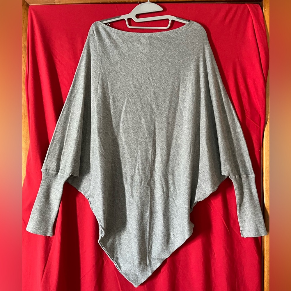 Zara Gray Poncho Sweater